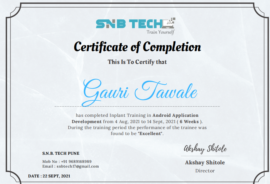 Android Certificate